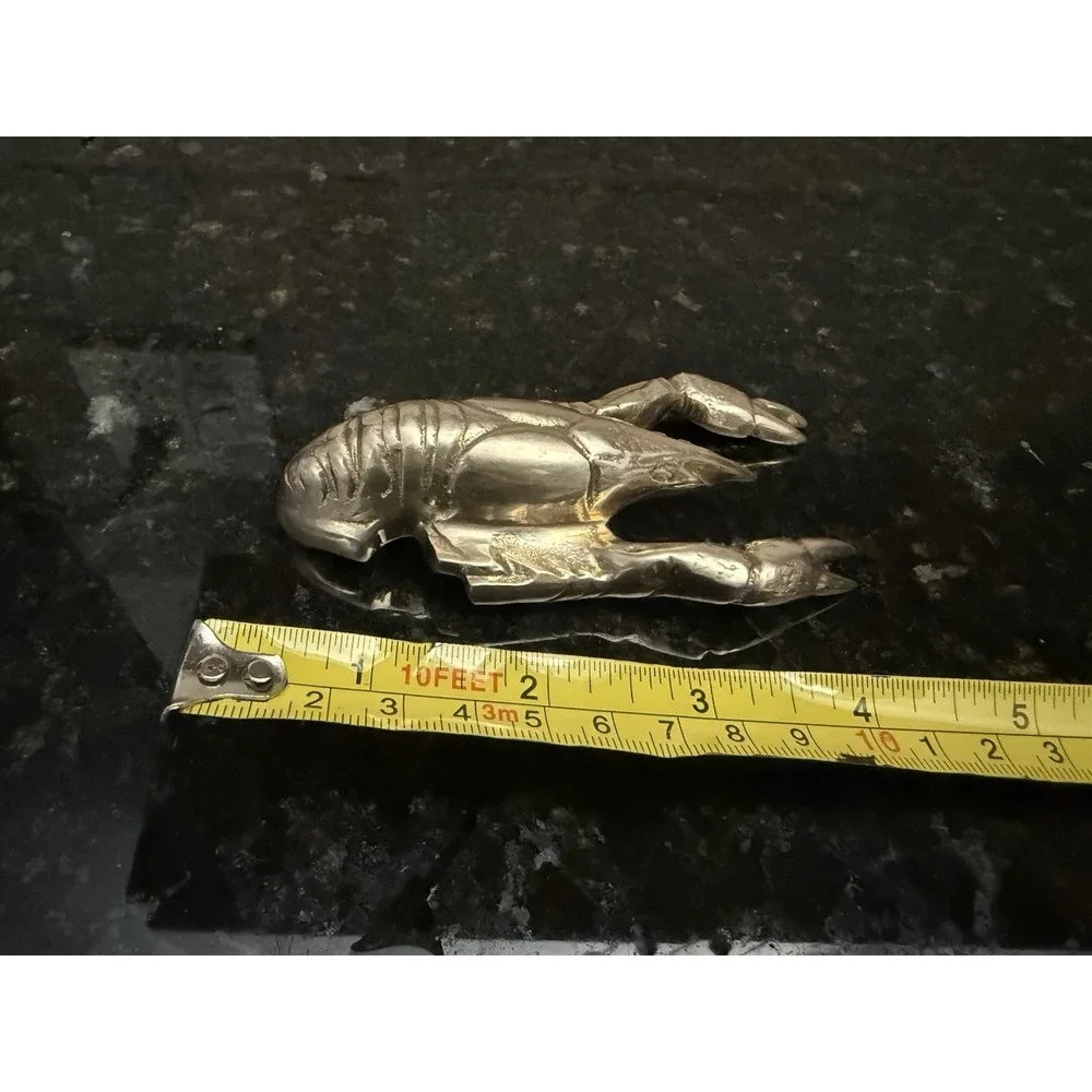 Vintage‎ Brass Lobster Figurine Paper Weight Nautical Ocean Lake Decor 4